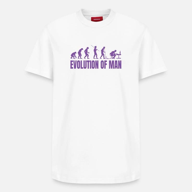 Programmierer Computerfreak Evolution Retro - Relaxed Unisex Supima Cotton T-Shirt – von SPREAD - Weiß