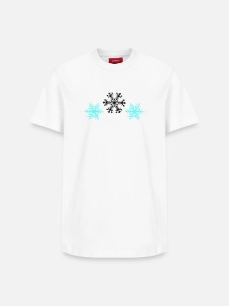 Schneeflocken - Relaxed Unisex Supima Cotton T-Shirt – von SPREAD - Weiß
