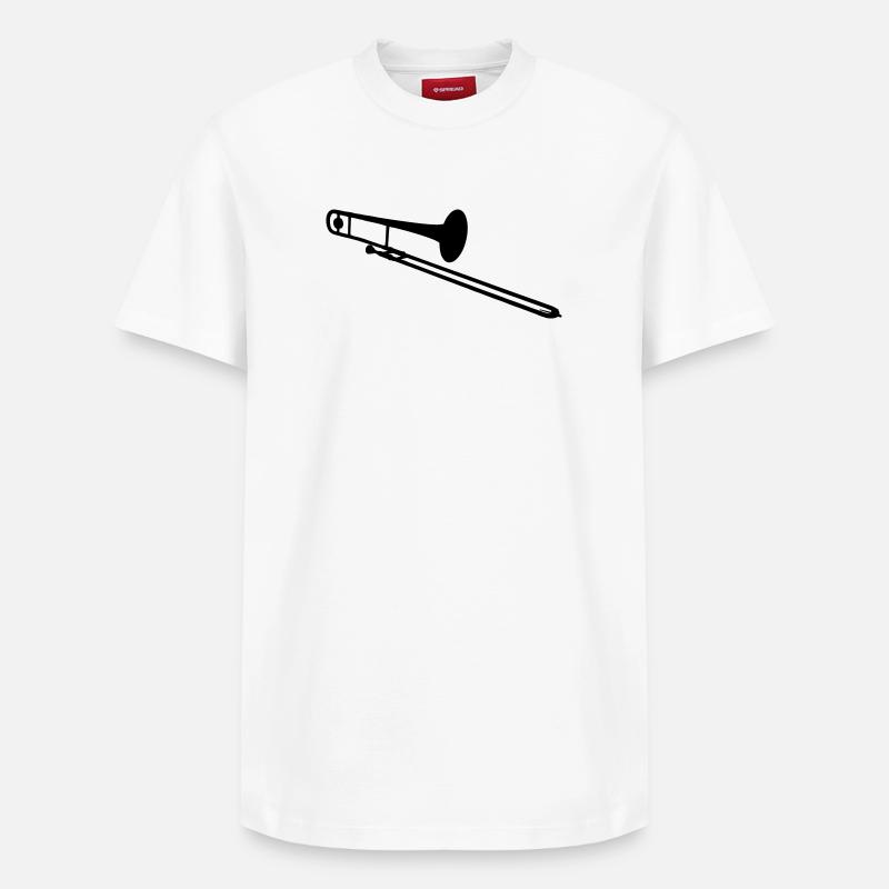 Instrument à vent de trombone - T-shirt unisexe décontracté en coton Supima – de SPREAD - blanc