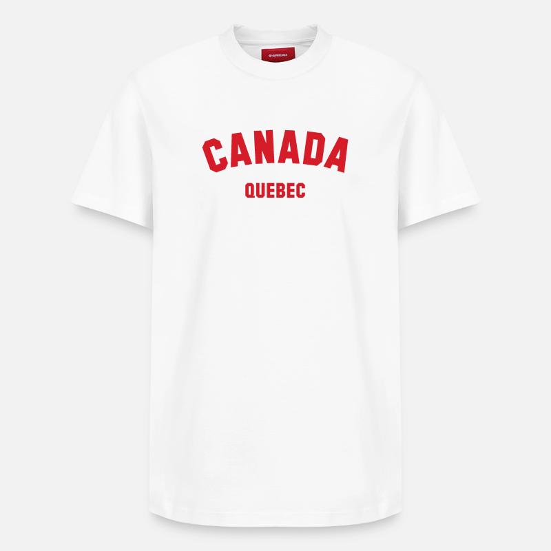 QUEBEC, Canada Kanada - Relaxed Unisex Supima Cotton T-Shirt – von SPREAD - Weiß