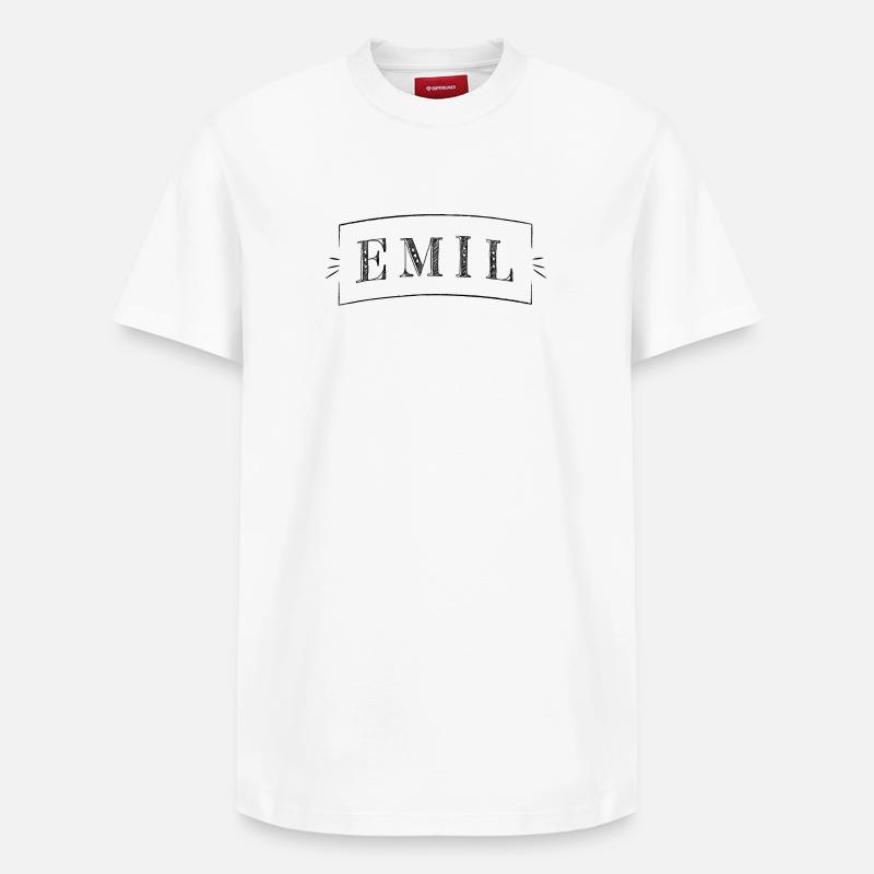 Emil boy - Nom EMIL - T-shirt unisexe décontracté en coton Supima – de SPREAD - blanc