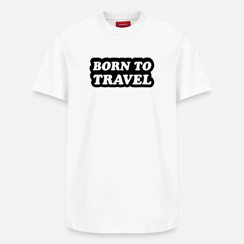 Né pour voyager - T-shirt unisexe décontracté en coton Supima – de SPREAD - blanc