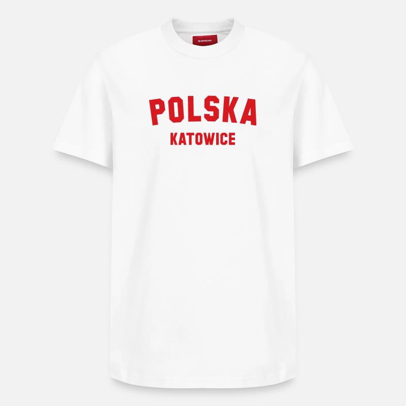 KATOWICE Polska Pologne - T-shirt unisexe décontracté en coton Supima – de SPREAD - blanc