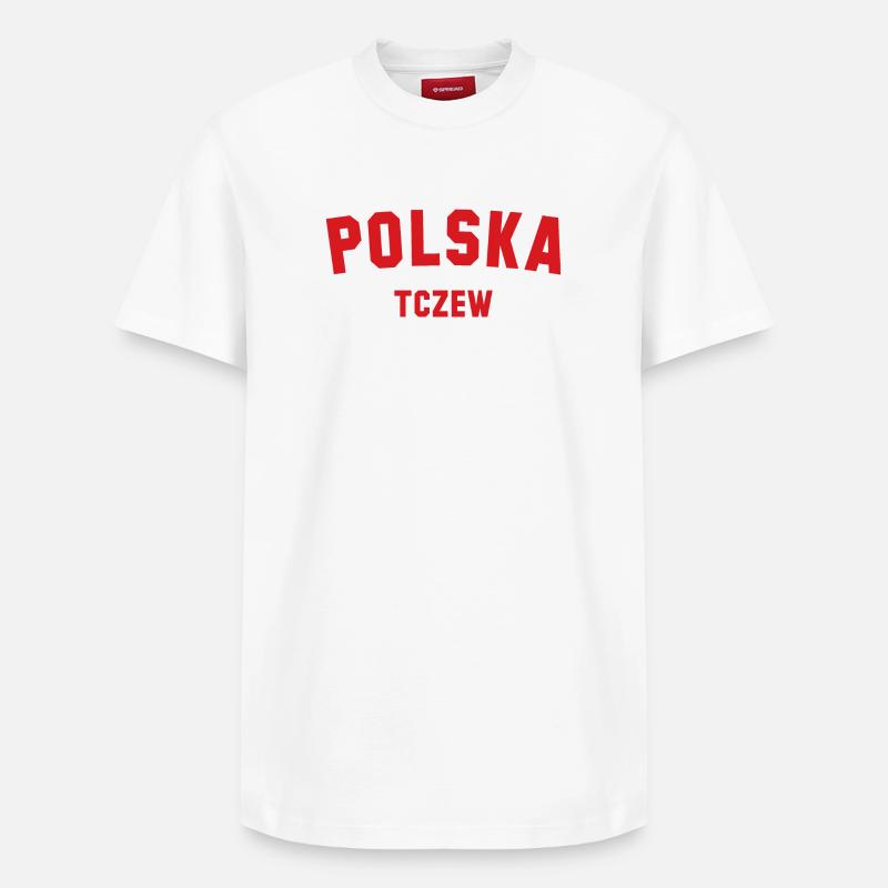 TCZEW Polska Pologne - T-shirt unisexe décontracté en coton Supima – de SPREAD - blanc