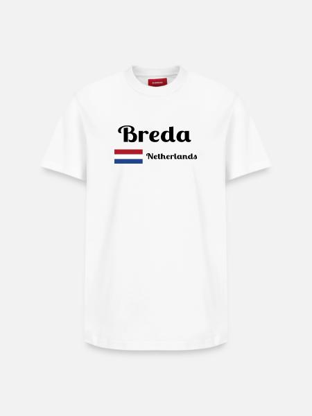 Breda Netherlands- Stylish prints - Relaxed Unisex Supima Cotton T-Shirt – by SPREAD - white