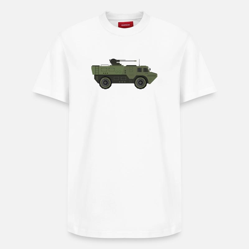 Char militaire - T-shirt unisexe décontracté en coton Supima – de SPREAD - blanc