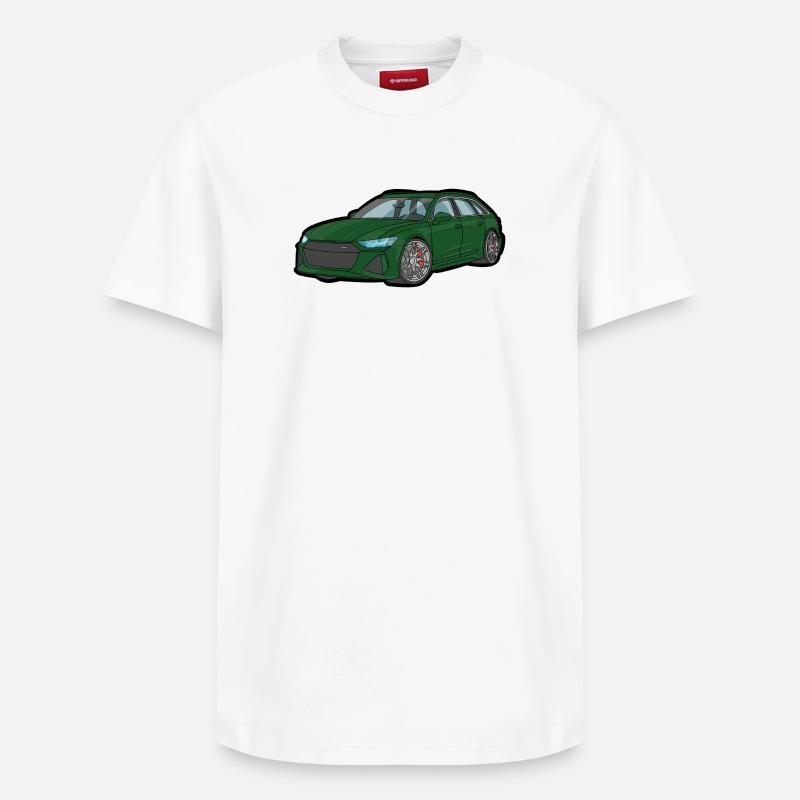 Break de sport vert - T-shirt unisexe décontracté en coton Supima – de SPREAD - blanc