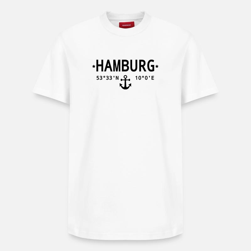 Coordonnées de Hambourg - T-shirt unisexe décontracté en coton Supima – de SPREAD - blanc