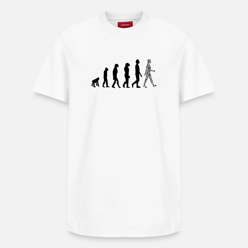 Evolution QR code - Humour pass sanitaire - T-shirt unisexe décontracté en coton Supima – de SPREAD - blanc