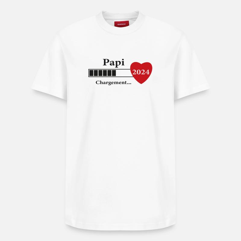papi - futur papi chargement - T-shirt unisexe décontracté en coton Supima – de SPREAD - blanc