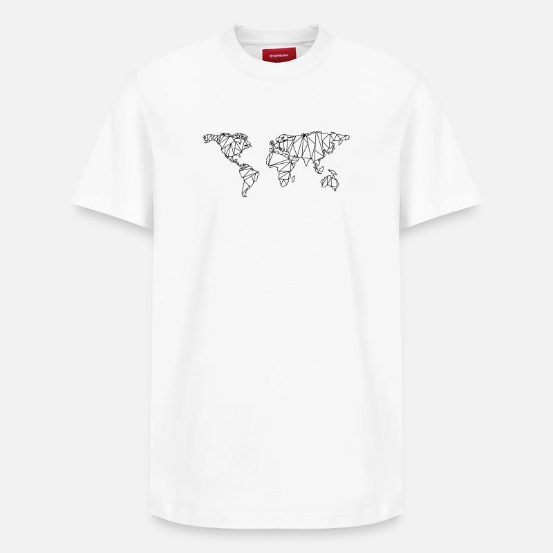 World map - Relaxed Unisex Supima Cotton T-Shirt – by SPREAD - white