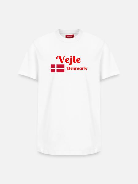 Vejle Denmark - Stylish prints - Relaxed Unisex Supima Cotton T-Shirt – by SPREAD - white