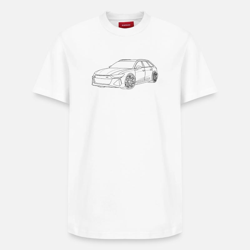 Auto Outline simpel - Relaxed Unisex Supima Cotton T-Shirt – von SPREAD - Weiß