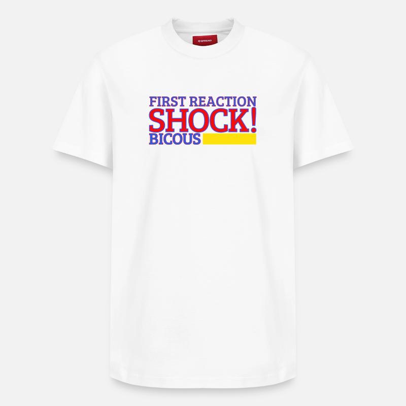 choc de première réaction - T-shirt unisexe décontracté en coton Supima – de SPREAD - blanc