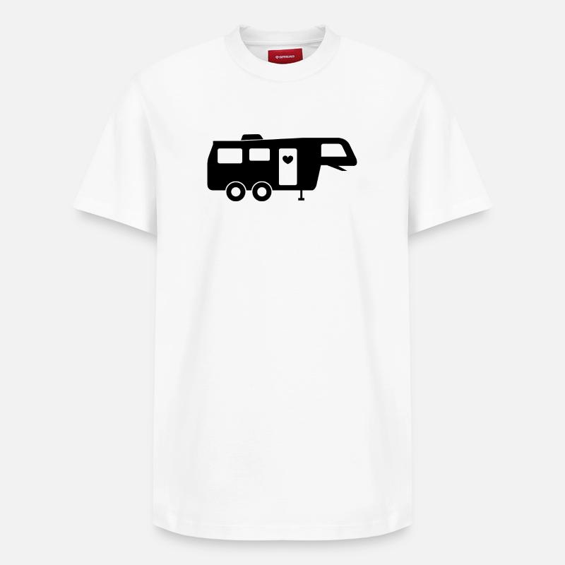 Camping-car à cinquième roue - T-shirt unisexe décontracté en coton Supima – de SPREAD - blanc