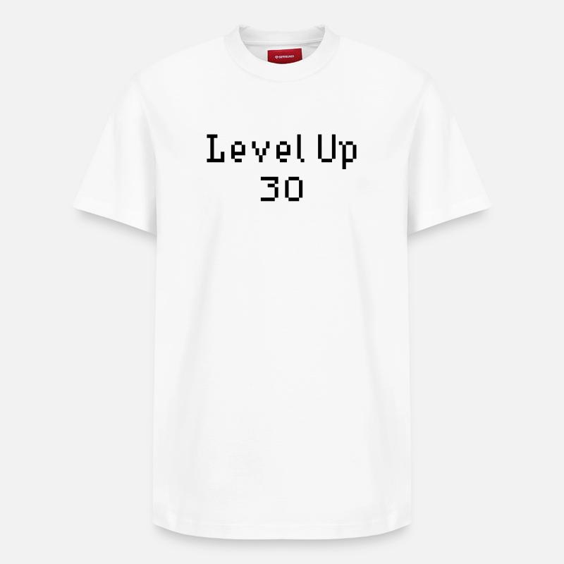 Level Up - 30e anniversaire - T-shirt unisexe décontracté en coton Supima – de SPREAD - blanc