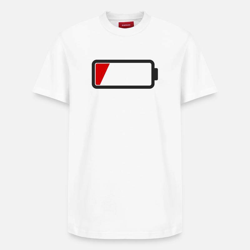 Batterie vide - T-shirt unisexe décontracté en coton Supima – de SPREAD - blanc