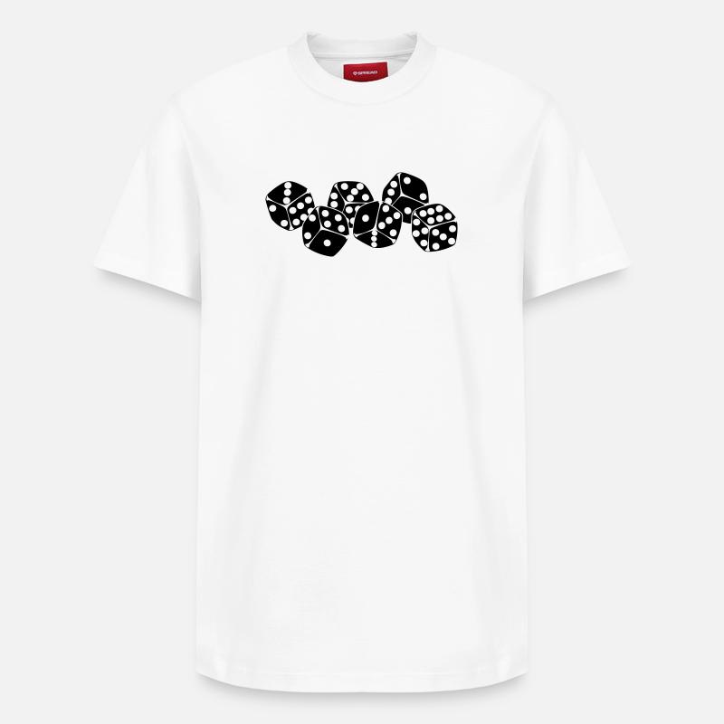 Sechs Würfel nebeneinander - Relaxed Unisex Supima Cotton T-Shirt – von SPREAD - Weiß