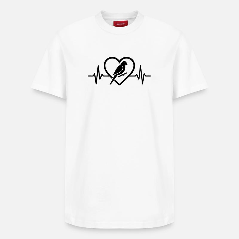 Cœur de perruche - T-shirt unisexe décontracté en coton Supima – de SPREAD - blanc