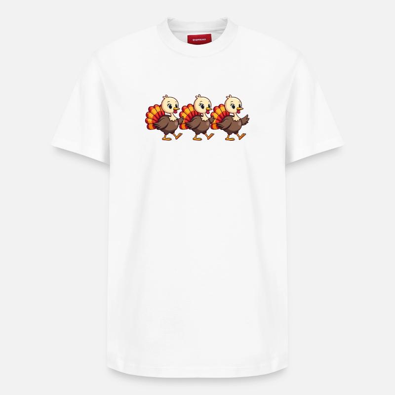 Bébé dinde de Thanksgiving - T-shirt unisexe décontracté en coton Supima – de SPREAD - blanc