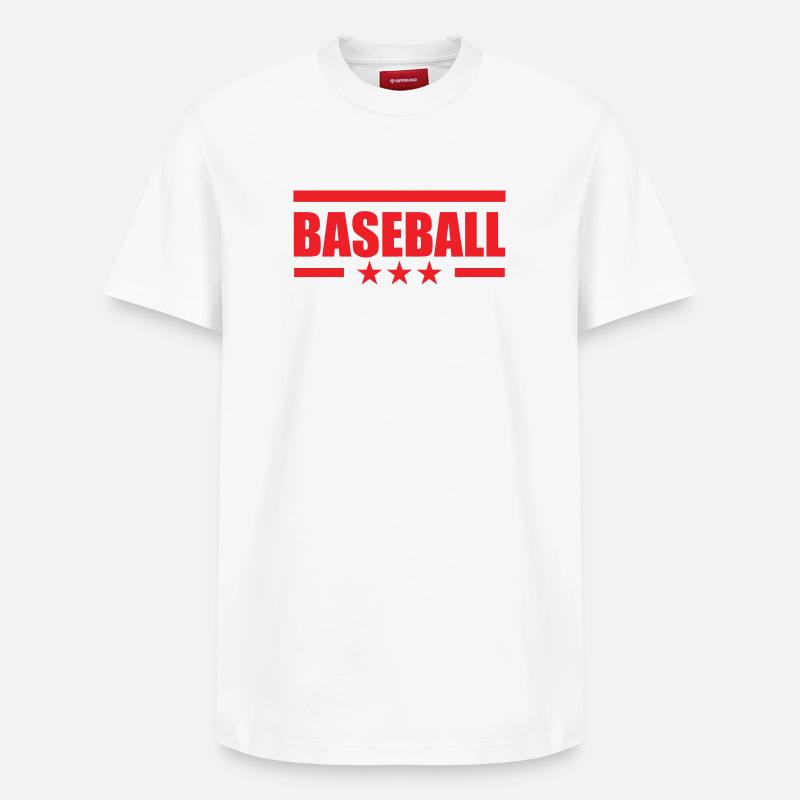Baseball - Sport *** - T-shirt unisexe décontracté en coton Supima – de SPREAD - blanc