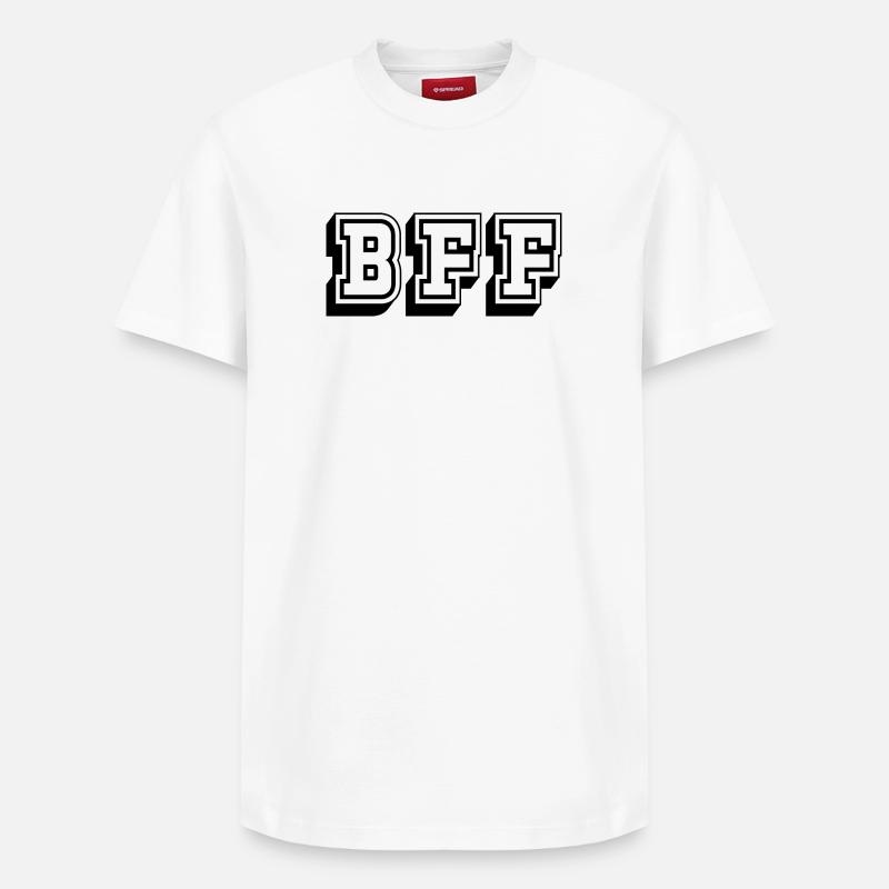 BFF Tshirt black - Relaxed Unisex Supima Cotton T-Shirt – von SPREAD - Weiß