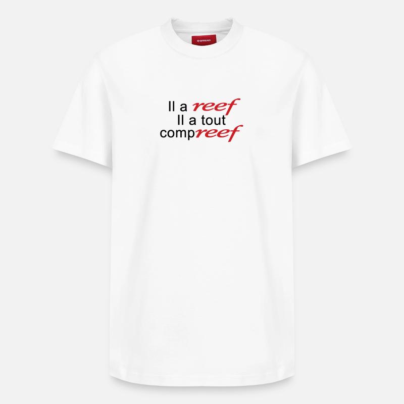 Reef Noir - T-shirt unisexe décontracté en coton Supima – de SPREAD - blanc