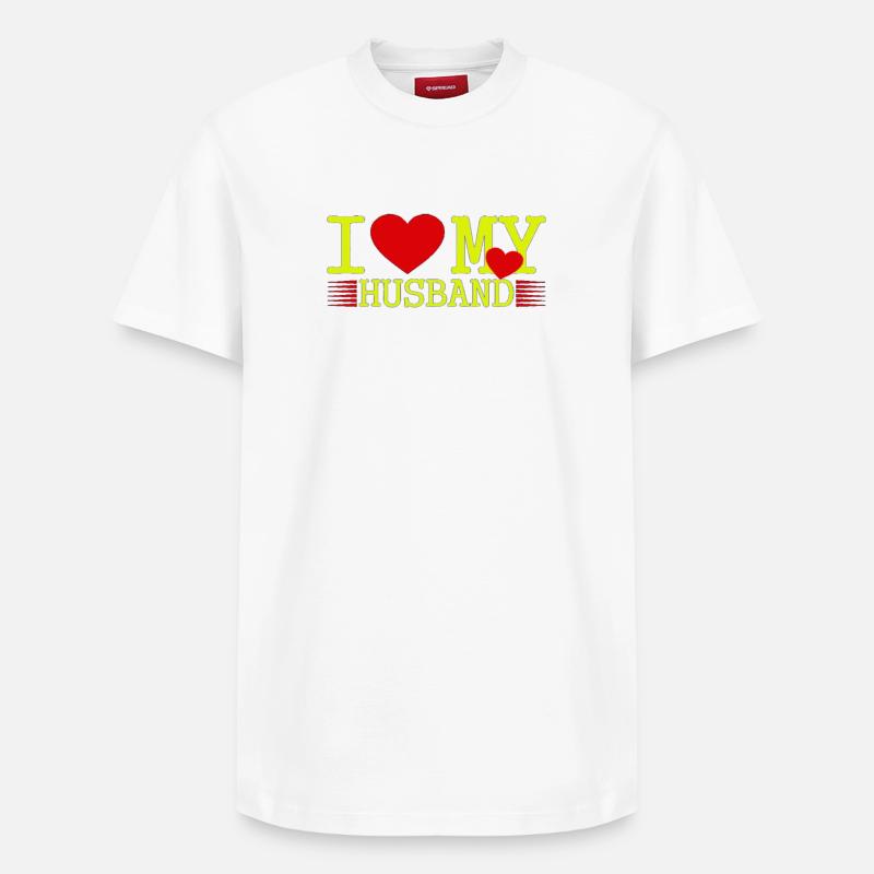 J’aime mon mari - T-shirt unisexe décontracté en coton Supima – de SPREAD - blanc