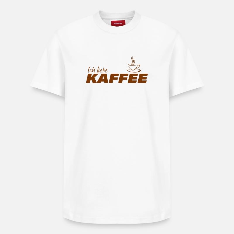 J’adore le café - T-shirt unisexe décontracté en coton Supima – de SPREAD - blanc