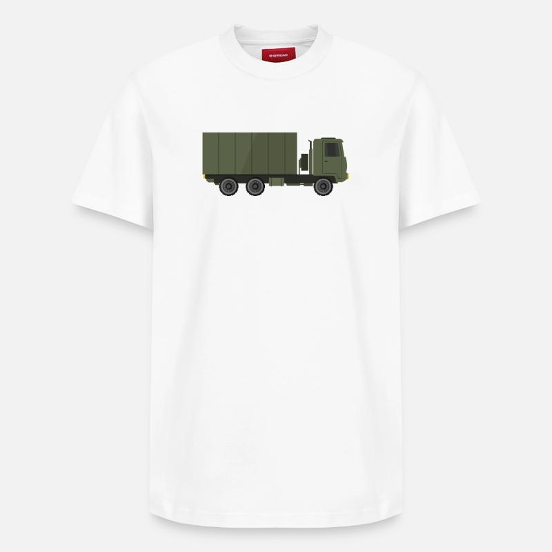 Camion militaire - T-shirt unisexe décontracté en coton Supima – de SPREAD - blanc