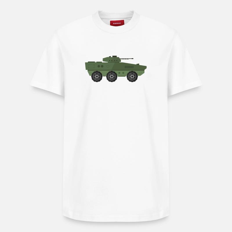 Char militaire - T-shirt unisexe décontracté en coton Supima – de SPREAD - blanc