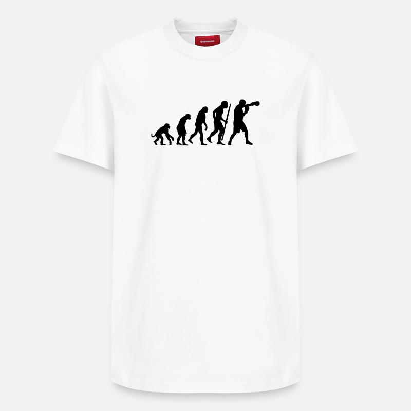 Evolution of boxing - Relaxed Unisex Supima Cotton T-Shirt – von SPREAD - Weiß