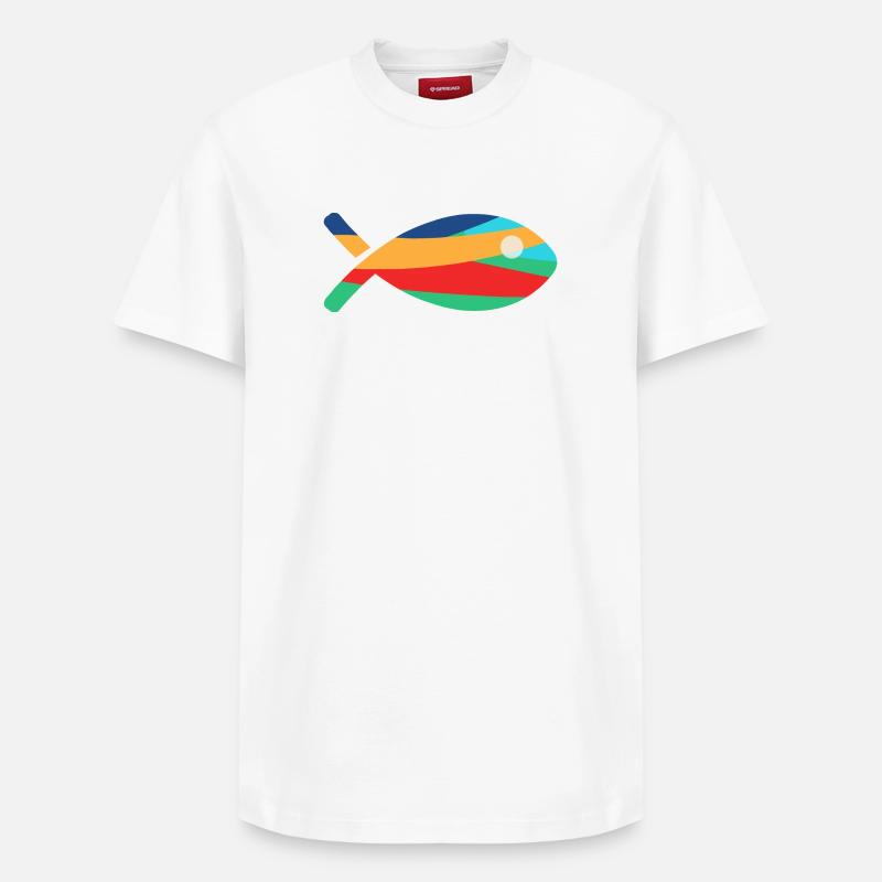 POISSON - T-shirt unisexe décontracté en coton Supima – de SPREAD - blanc