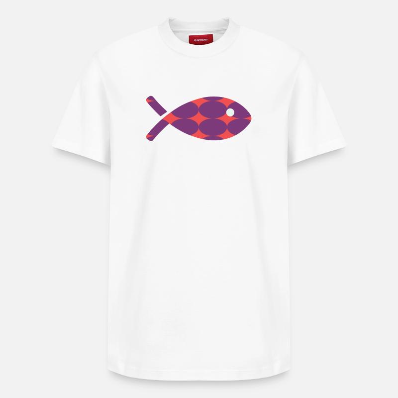 POISSON - T-shirt unisexe décontracté en coton Supima – de SPREAD - blanc