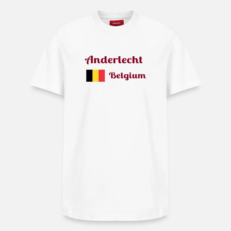 Anderlecht Belgique - Imprimés élégants - T-shirt unisexe décontracté en coton Supima – de SPREAD - blanc