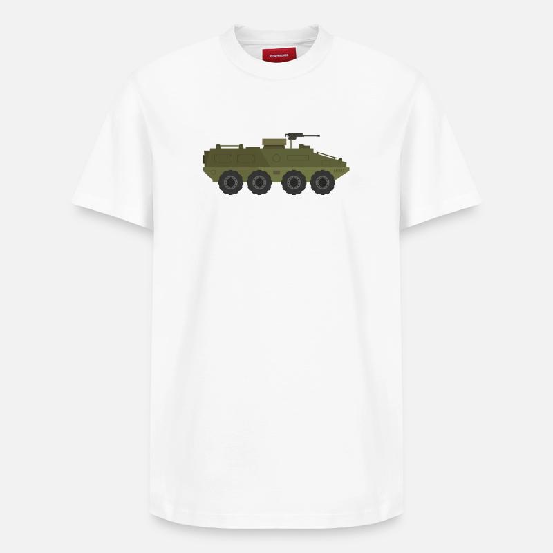 Char militaire - T-shirt unisexe décontracté en coton Supima – de SPREAD - blanc