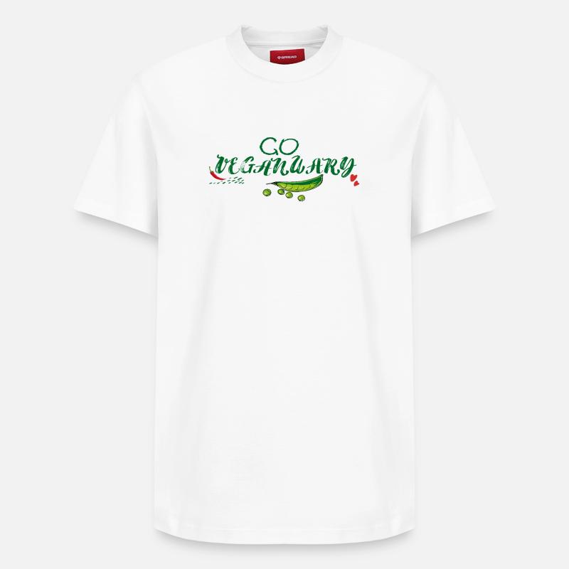 Adoptez un janvier végan - T-shirt unisexe décontracté en coton Supima – de SPREAD - blanc