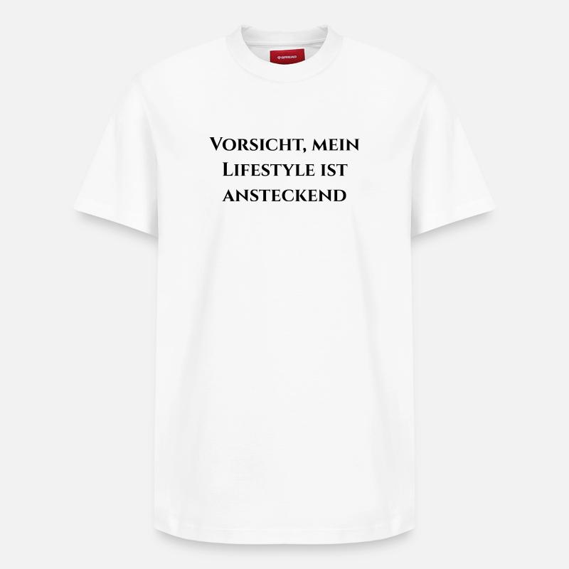 Attention, Premium se manifeste - T-shirt unisexe décontracté en coton Supima – de SPREAD - blanc