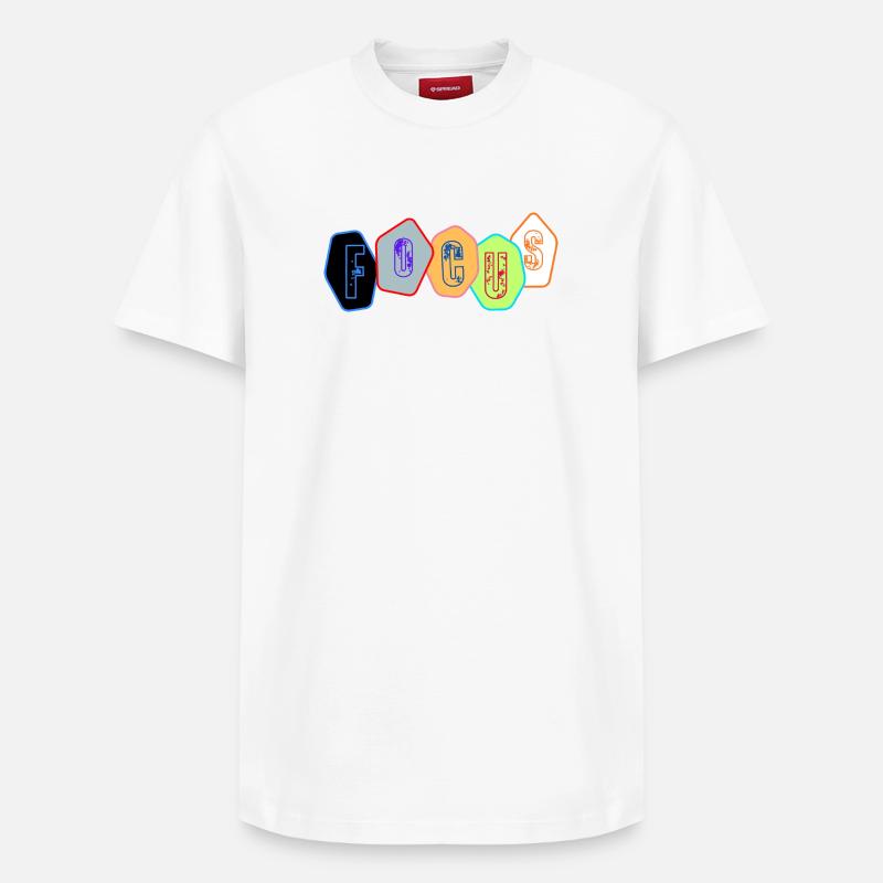 Focus en Blocs Chromés - T-shirt unisexe décontracté en coton Supima – de SPREAD - blanc