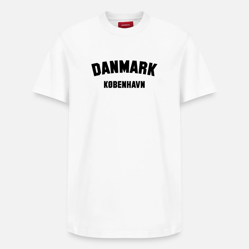 Copenhague, Danemark Danemark - T-shirt unisexe décontracté en coton Supima – de SPREAD - blanc