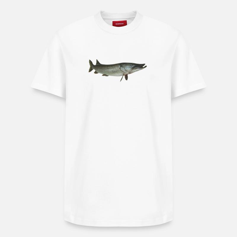 Brochet - T-shirt unisexe décontracté en coton Supima – de SPREAD - blanc