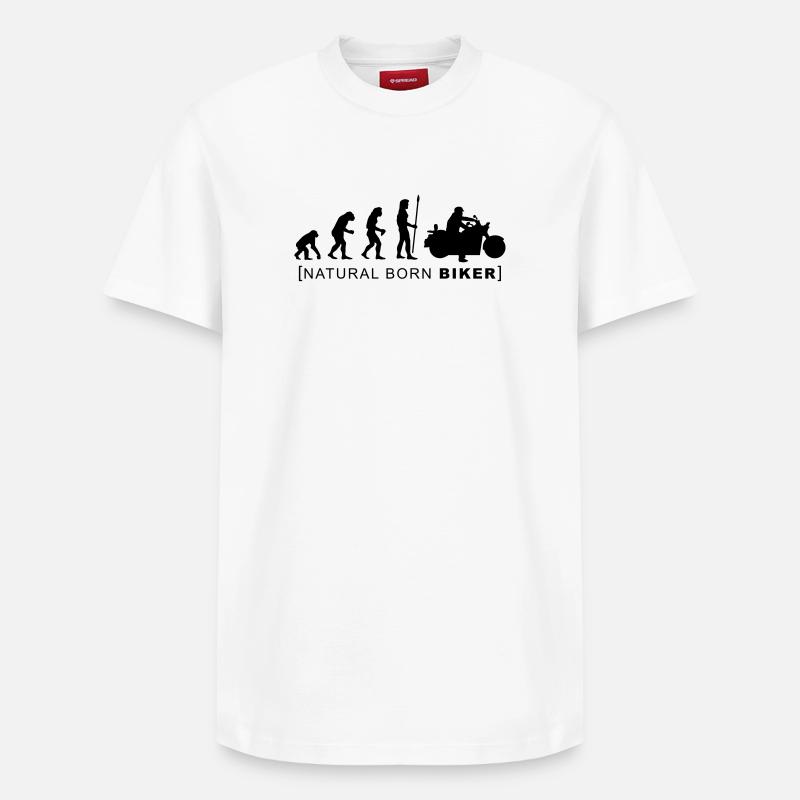 natural born biker - T-shirt unisexe décontracté en coton Supima – de SPREAD - blanc