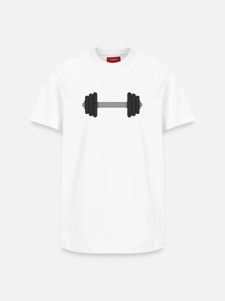 Haltère - T-shirt unisexe décontracté en coton Supima – de SPREAD - blanc