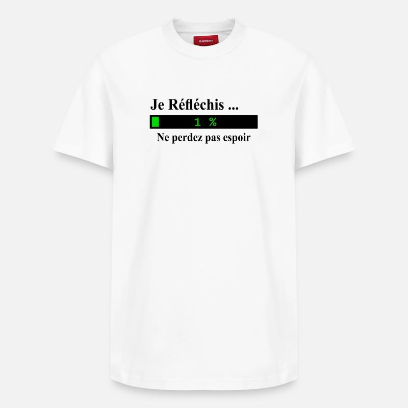 Je réfléchis ne perdez pas espoir - T-shirt unisexe décontracté en coton Supima – de SPREAD - blanc