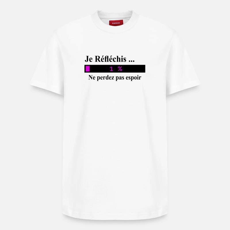 Je réfléchis ne perdez pas espoir - T-shirt unisexe décontracté en coton Supima – de SPREAD - blanc