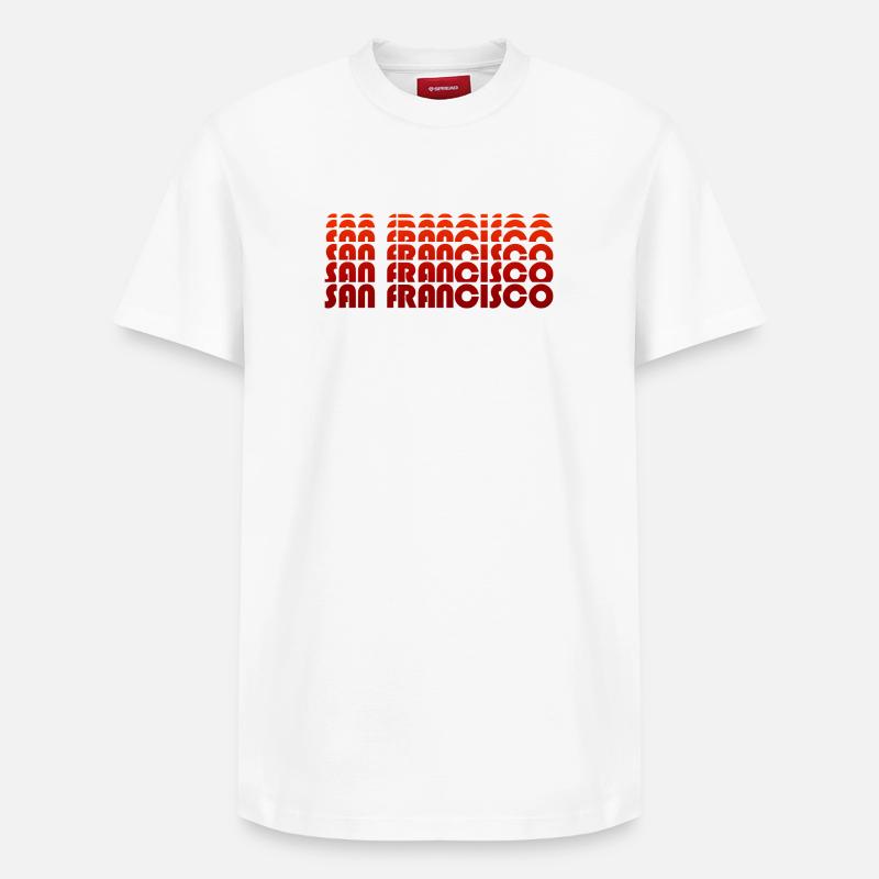 San Francisco - T-shirt unisexe décontracté en coton Supima – de SPREAD - blanc