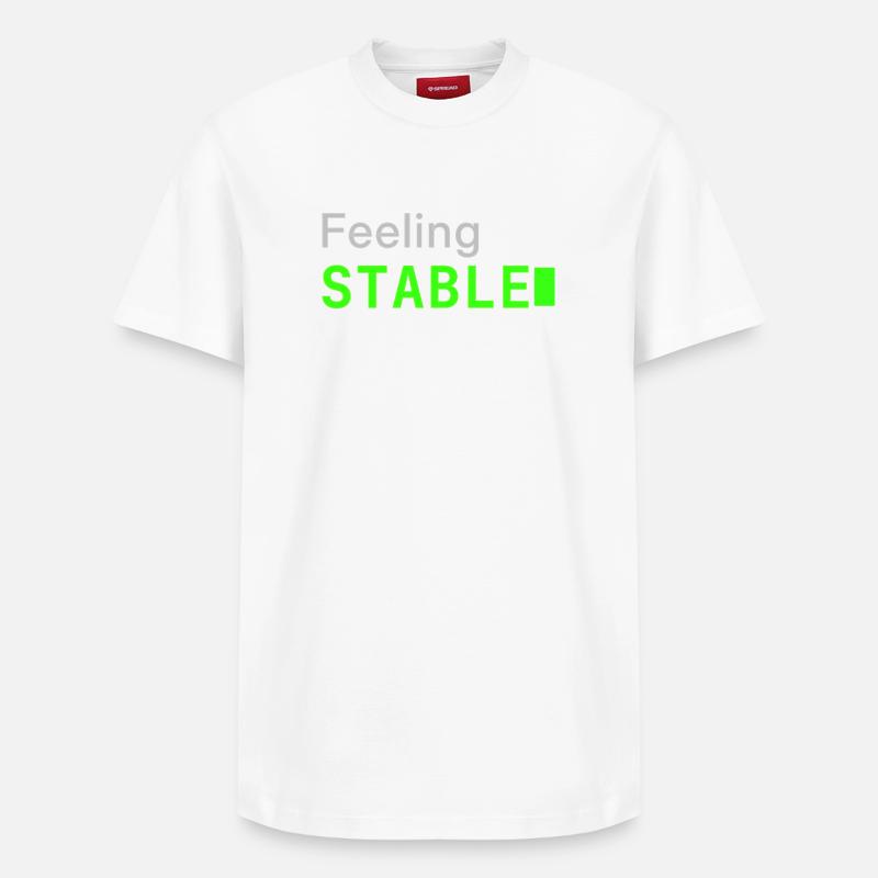 Feeling Stable | Developer mood - Relaxed Unisex Supima Cotton T-Shirt – von SPREAD - Weiß