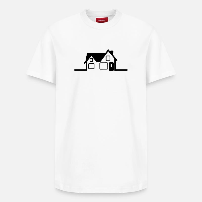 Logo de la maison - T-shirt unisexe décontracté en coton Supima – de SPREAD - blanc