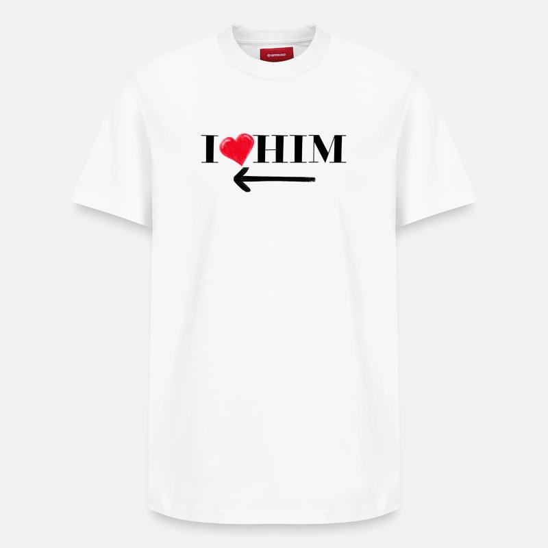 Je l’aime Conception de chemise - T-shirt unisexe décontracté en coton Supima – de SPREAD - blanc