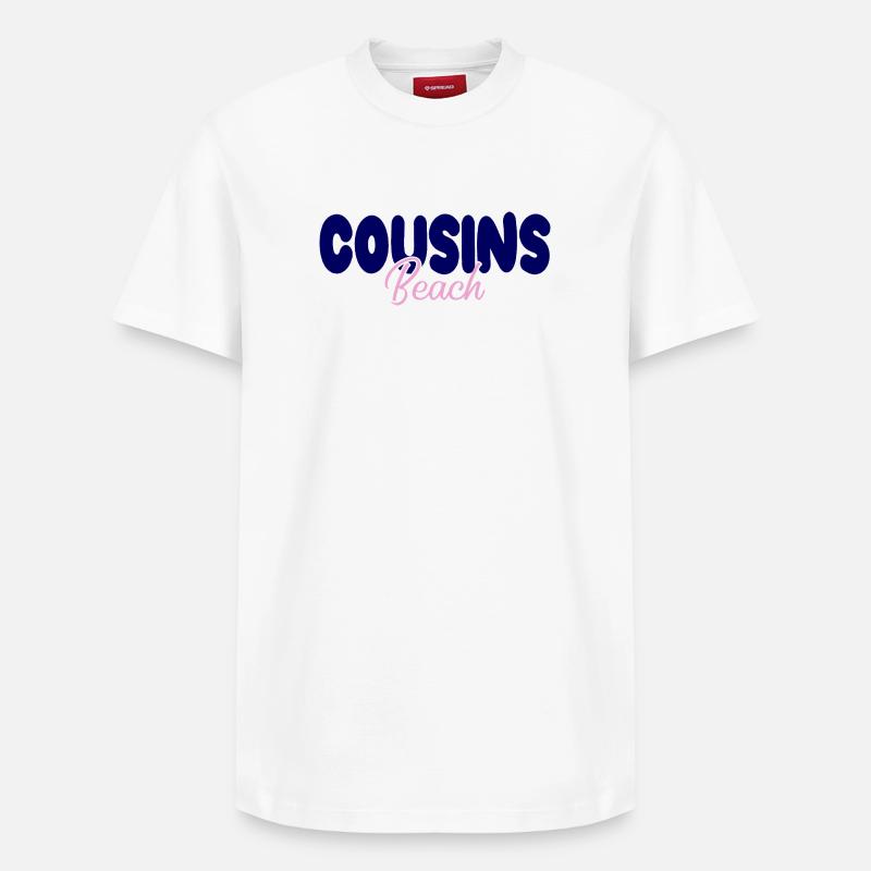 Cousins Beach – Bold & Soft - Relaxed Unisex Supima Cotton T-Shirt – von SPREAD - Weiß